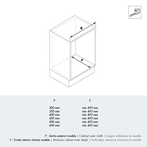 Casaenorden - Cesto extraíble de rejilla metálica para mueble de cocina - Ancho 412-418 mm