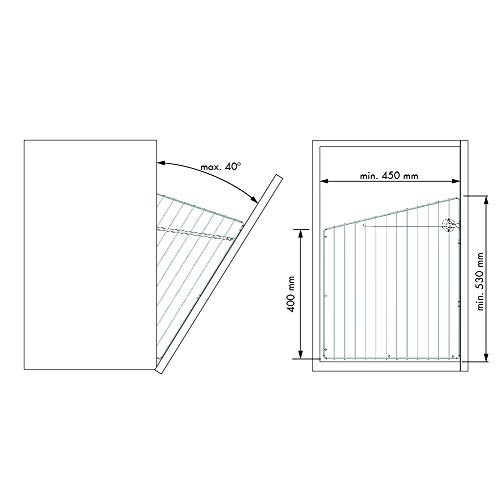 Casaenorden - Cesto para Ropa Sucia abatible de Rejilla para Mueble de Cocina - Ancho Puerta 600mm