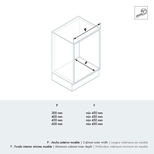 Casaenorden - Cesto para Ropa Sucia abatible de Rejilla para Mueble de Cocina - Ancho Puerta 600mm