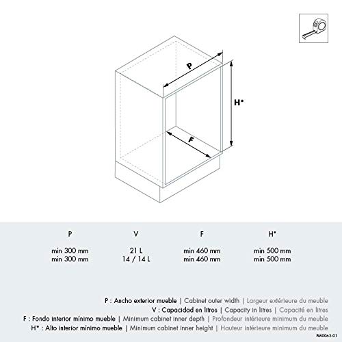 Casaenorden - Cubo de Basura extraíble con extracción Manual para Mueble de Cocina - Capacidad 14+14 litros