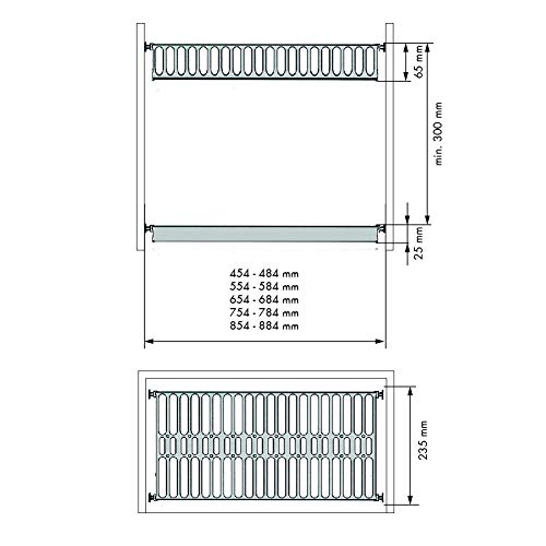 Casaenorden - Kit Escurreplatos y escurrevasos de Acero Inoxidable con Bandeja Recoge Aguas - Ancho 754-784 mm