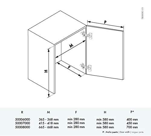 Casaenorden - Kit Escurridor de Platos y Vasos de Acero Blanco para Mueble de Cocina - Ancho 365 mm