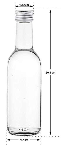 casavetro - 12, 30, 42 Botellas de 250 ML, de Zumo de Vino pequeñas para Rellenar, 0,25 litros, de Licor, vinagre, Aceite, Vidrio, Blanco, 12 Stück