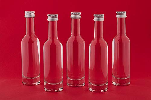 casavetro - 30 o 60 Unidades de Botellas de Cristal pequeñas (50 ml Bormioli de 50ml Rosca Mini biberones Botellas