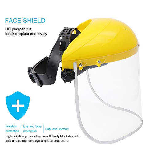 Casco de Trinquete de Protección Facial de Seguridad con Visera Transparente Pantalla Protectora para Carpintería Rectificado Soldadura Segado