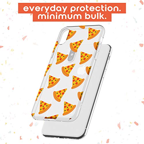 Case Warehouse Los Patrones de Comida rápida del patrón Rebanada de Pizza Slim Funda para iPhone XS TPU Protector Ligero Phone Protectora con Comida Rápida Patrón