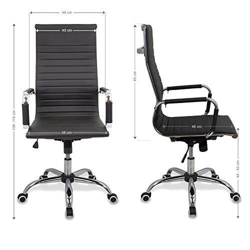 CashOffice - Silla de Oficina PU, Silla de Escritorio Giratoria y Regulable en altura (Varios Colores) (Blanca)