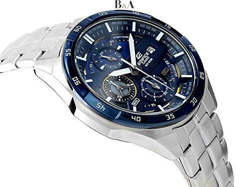 Casio EDIFICE Reloj en caja sólida, 10 BAR, Azul/Negro, para Hombre, con Correa de Acero inoxidable, EFR-556DB-2AVUEF