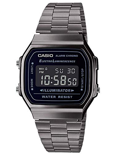 Casio Reloj Digital para Hombre de Cuarzo japonés con Correa en Acero Inoxidable A168WEGG-1BEF