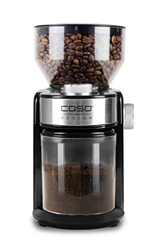 CASO Barista Crema - Molinillo de café eléctrico de diseño - Ajuste de grado de molido fino a grueso - Molinillo aromático gracias a su mecanismo de disco profesional, potente motor de 150 W