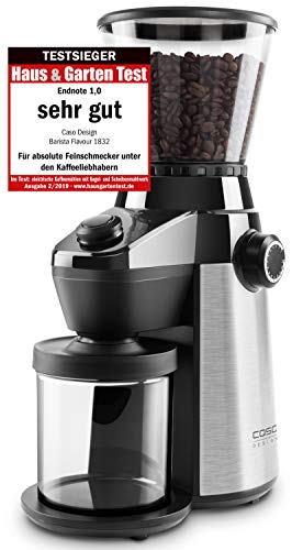 Caso Barista Flavour, Eléctrico Diseño de Molinillo de café, Grado de molienda en 15 Niveles con Molinillo de Acero Inoxidable Resistente, aromaschonend, para un café & Café expreso