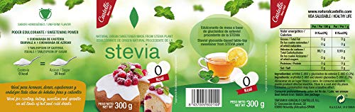 Castelló Since 1907 Edulcorante Stevia + Eritritol 1:1 - Paquete de 2 x 300 gr - Total: 600 gr