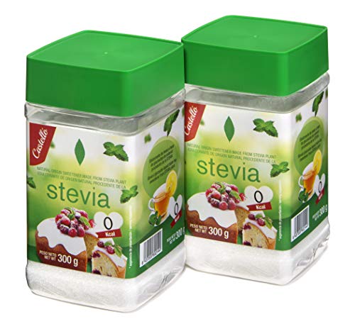 Castelló Since 1907 Edulcorante Stevia + Eritritol 1:1 - Paquete de 2 x 300 gr - Total: 600 gr