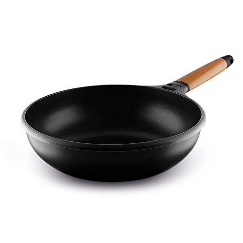 Castey - Wok Inducción 28 cm Mango Madera Cedro