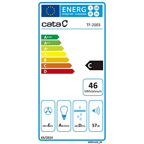 Cata TF 2003 DURALUM 60 Campana telescópica, 107 W, 2 Velocidades, Acero Inoxidable