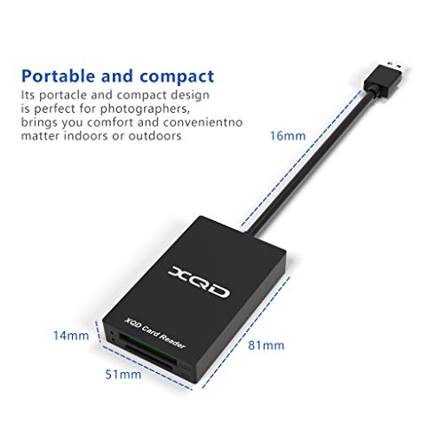 Cateck Lector de Tarjetas USB 3.0 XQD, Compatible con la Tarjeta Sony X/USB de la Serie G/M Mark XQD, Tarjeta Lexar 2933x / 1400x USB Mark XQD, Tarjeta SD. Compatible con el Sistema Windows/Mac OS