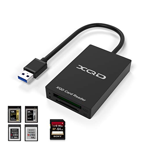 Cateck Lector de Tarjetas USB 3.0 XQD, Compatible con la Tarjeta Sony X/USB de la Serie G/M Mark XQD, Tarjeta Lexar 2933x / 1400x USB Mark XQD, Tarjeta SD. Compatible con el Sistema Windows/Mac OS