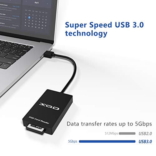 CATECK XQD Lector de Tarjetas Serie M y Serie G, Lector de Tarjeta Memoria USB 3.0 5Gbps Alta Velocidad, Soporta Sony Serie M y G, Tarjetas Lexar XQD con Marca USB, para Sistemas Mac OS/Windows