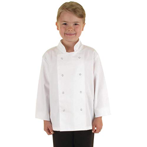 Catering aparato superstore – B124 chaqueta de chef para niños, color blanco