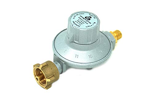 CAVAGNA Regulador de Baja presión 25-50mbar Regulador de presión de Gas Ajustable de 11 etapas para Parrilla de Gas, Calentador Radiante, Calentador Radiante para terraza, Olla