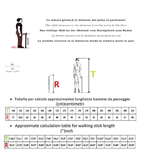 Cavagnini - Bastón de madera para marcha, para mujer y hombre, fabricado en Italia
