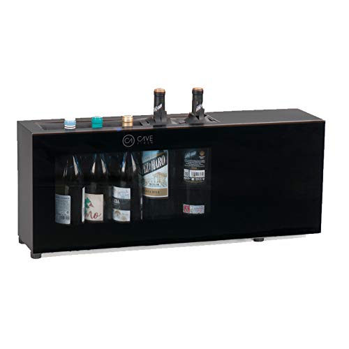 Cavevinum CV-7-C Expositor de Barra 6 Botellas con Compresor para V, Negro