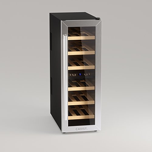 Cavist Cavist21 Vinoteca con 2 Zonas, 21 Botellas, 65 litros, Ultra Silenciosa, Acero Inoxidable, Plateado, 1 W, 30X59X85 cm