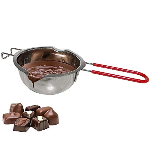 Cazo para baño María de acero inoxidable,acero inoxidable 18/8, bol para fundir chocolate o mantequilla, con asa, utensilio de cocina de horno, repostería