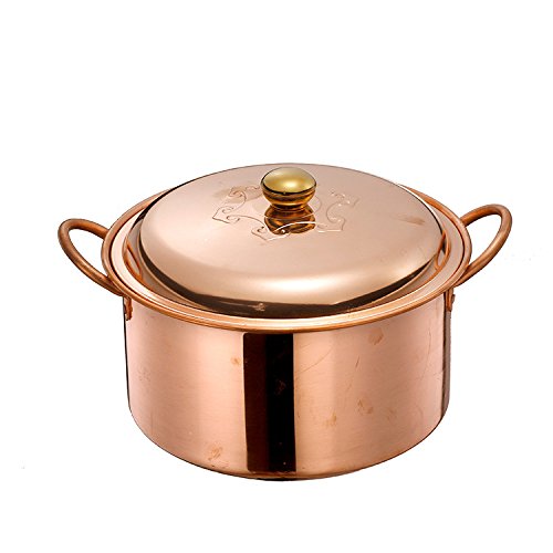 Cazuela de sopa olla hecha a mano sopa de cobre olla estofado estufa de gas profundizar olla de cobre grueso olla de cobre estofado olla de cobre día de la madre regalo del día del padre regalo Stockp