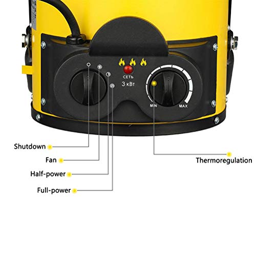 CCFCF Calentador Eléctrico Industrial,del Ventilador De Temperatura Ajustable A,Sistida Calefactores Rápido Calentamiento Portátil para Garaje Taller De Efecto Invernadero,5000w