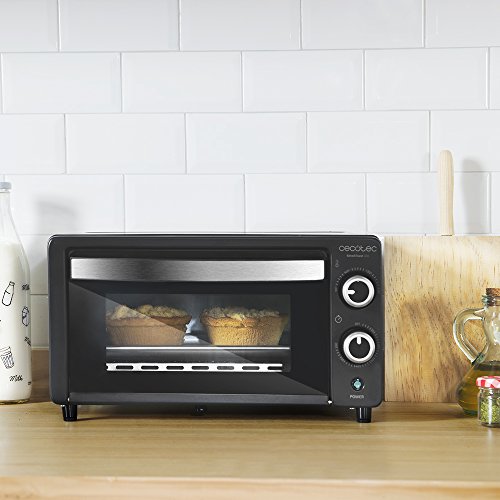 Cecotec Bake&Toast 450 - Horno Conveccion Sobremesa, Capacidad de 10 litros, 1000 W, Temperatura hasta 230ºC y Tiempo hasta 60 Minutos, Perfecto para Panini y Bollería, 10 litros de capacidad