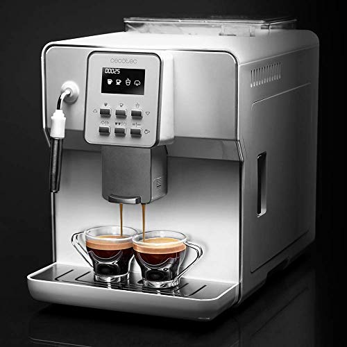 Cecotec cafetera megautomática Power Matic-ccino 6000 Serie Bianca. 19 Bares,1-2 cafés, Sistema de rápido Calentamiento, Pantalla LCD, depósito café 250 gr, Molinillo Integrado, 1350 W