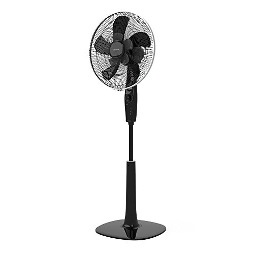 Cecotec EnergySilence 1020 ExtremeFlow Ventilador de pie 10 aspas, Potente, Oscilante, Silencioso, 3 velocidades, Temporizador, Regulable, Motor de Cobre, Negro