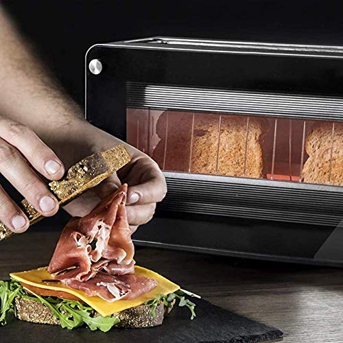 Cecotec VisionToast - Tostadora, 1260 W Ventanas de Cristal, Ranura XL, 7 Niveles de Tostado, 3 Funciones, 7 Posiciones, Capacidad para 2 Tostadas