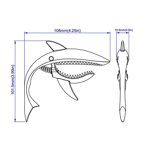 Cejilla para guitarra, universal, aleación de zinc, creativa, tiburón, para guitarra, ukelele, banjo, mandolina, bajo, accesorios, plateado