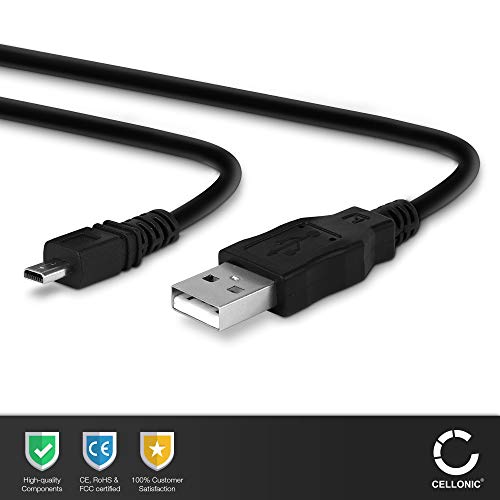 CELLONIC® Cable USB Compatible con Nikon D5500 D5300 D5200 D5100 D5000 D750 D7200 D7100 D3300 DF CoolPix B500 L120 L340 L810 L820 L830 L840 P510 P520 P500 A10, UC-E6 UC-E16 UC-E17 Cable de Carga Dato