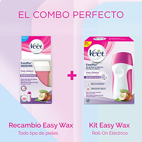 Cera Depilatoria Caliente Veet Easy Wax Roll On + Recambios (Roll-on cera)