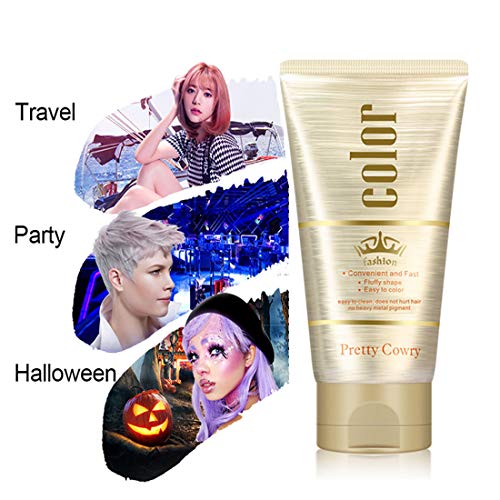 Cera para el cabello,130g Crema Para Colorante Pelo Temporal DIY Colorear y Modelar el Instant pelo Cera Cabello naturales color Wax para fiestas, Cosplay, Masquerade, halloween (Gris plateado)