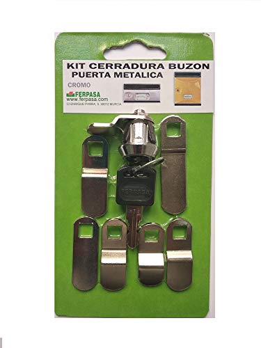 CERRADURA BUZON PUERTA METALICA (KIT) CROMO