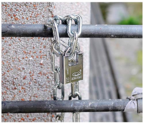 Cerradura de cadena galvanizada // Candado de puerta / 1 metro de largo Cadena de 6 mm de espesor + Cerradura anti-cizallamiento-3 metros de largo 6 mm