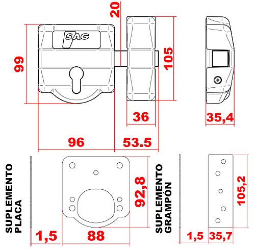 Cerrojo EP30 Latonado