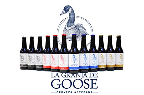 Cervezas La Granja de Goose. Caja de 12 botellas 33cc. En 4 estilos. 3 Pale-Ale + 3 Blates + 3 Gloria-IPA + 3 Granuja