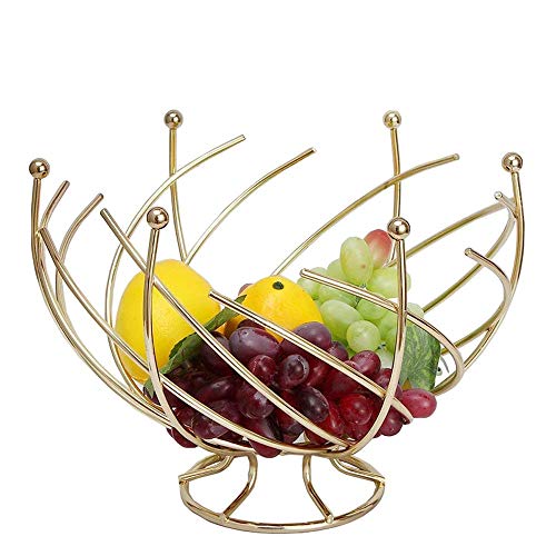 Cesta de frutas cesta del almacenaje de la tabla del sostenedor cena de la decoración decorativo del cuenco de fruta de la cocina moderna, Metal Cesta de fruta por Contador de cocina, café vector de l