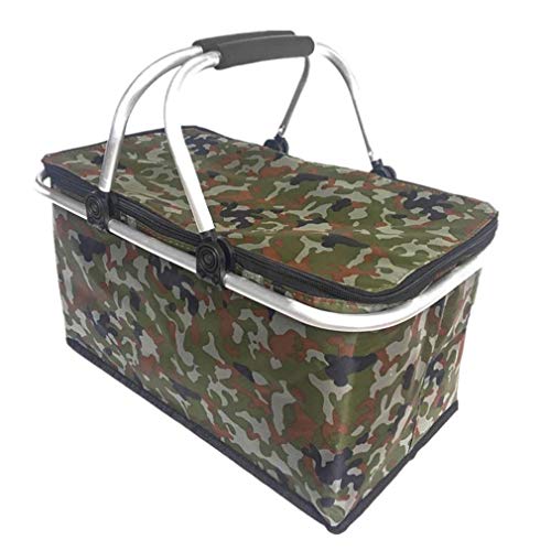 Cesta de picnic, bolsa de entrega de alimentos a domicilio, bolsas térmicas aisladas impermeables de gran tamaño para catering de 30L, para picnic, bebidas, catering, camping, playa y más,Camouflag