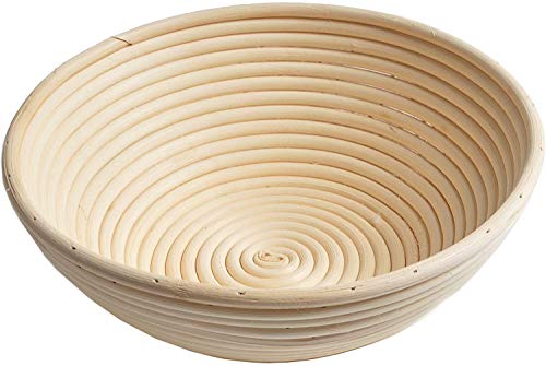 Cesta Redonda para Fermentar Pan, 23x8.5cm Capacidad para 650 gm de Masa Canasta De Fermentación De Masa Fermentada De Ratán Natural para Panaderos