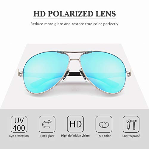 CGID GA61 Prima de aleación Al-Mg Pilot gafas de sol polarizadas UV400, bisagras de resorte duplicadas completas gafas de sol para Hombres Mujeres