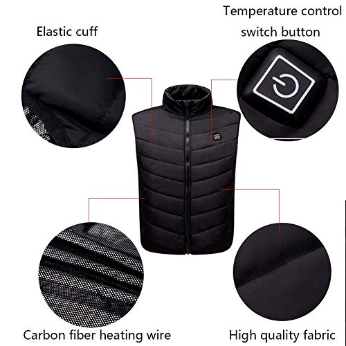 chaleco eléctrico con calefacción, lavable, usb, carga térmica, calefacción, ropa de abrigo, chaleco cálido, recargable, lavable y de seguridad para el dolor de espalda, caza al aire libre, camping