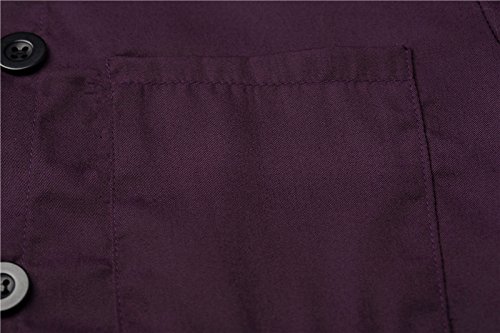 Chaqueta de Chef Cocina Uniforme Manga Corta Morado