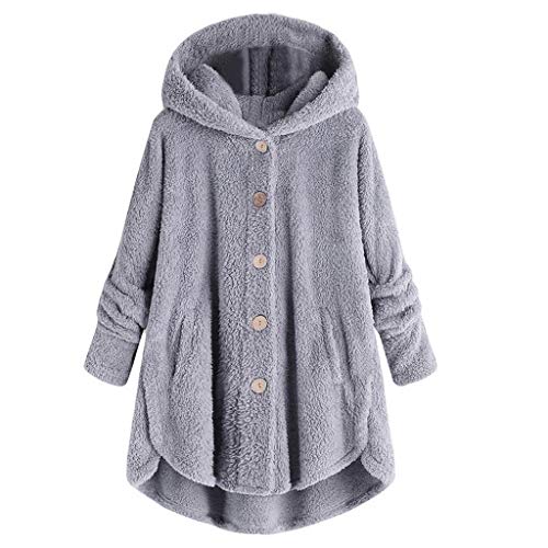 Chaqueta Larga con Capucha para Mujer Chaqueta con Capucha Parka Outwear Abrigo con Rebeca Hebilla de Cuerno de Manga Larga con Capucha Casual de Moda para Mujer con Chaqueta de Bolsillo Abrigos