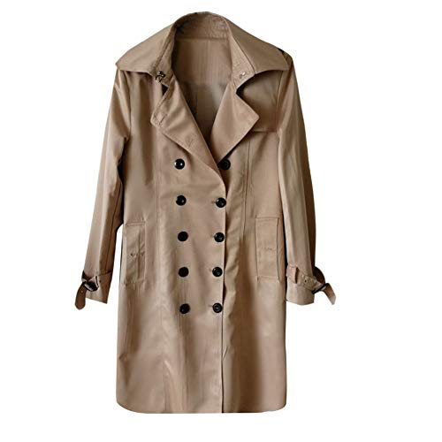 Chaquetas Traje Largas Elegantes Rebajas Invierno para Mujer,PAOLIAN Gabardina Trench con cinturón otoño Señora Moda Ropa de Abrigo de Solapa Tallas Grandes Rompevientos Clásico